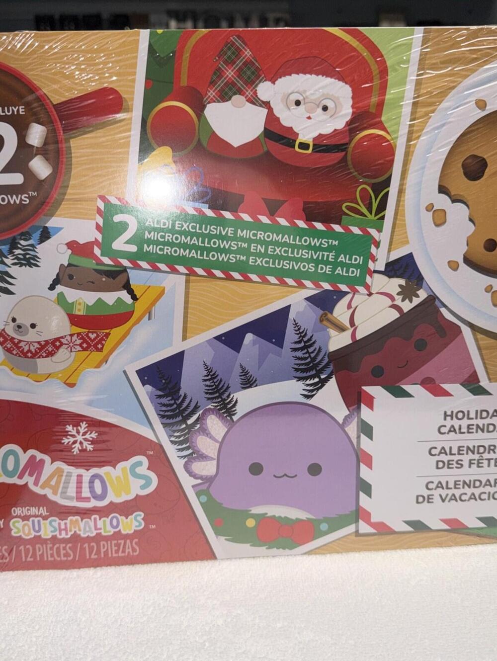 Aldi  Squishmallows Micromallows Advent Holiday Calendar 2.5" 12 Count,